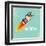 Vector Flat Pixel Rock N Roll Icon with Fire-rock n roll-Framed Art Print