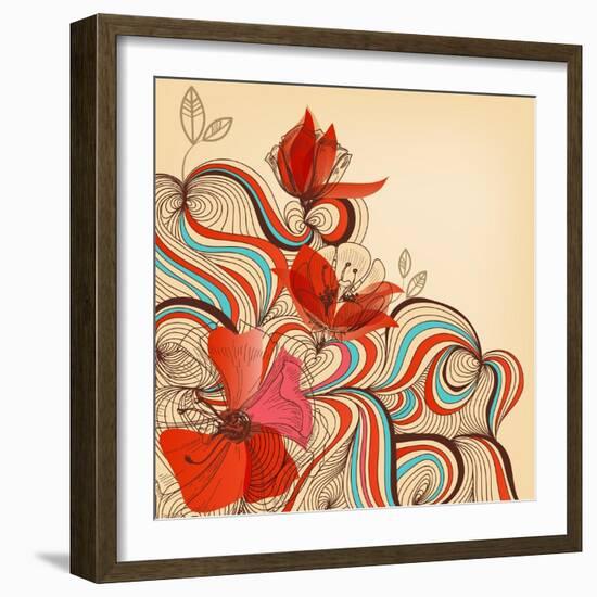 Vector Floral Background-Danussa-Framed Art Print