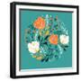 Vector Floral Illustration of Blooming Poppies and Fantasy Plants-Anna Paff-Framed Art Print