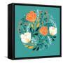 Vector Floral Illustration of Blooming Poppies and Fantasy Plants-Anna Paff-Framed Stretched Canvas