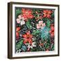 Vector Floral Seamless Pattern with Colorful Christmas Flowers-Anna Paff-Framed Art Print