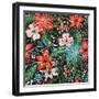 Vector Floral Seamless Pattern with Colorful Christmas Flowers-Anna Paff-Framed Art Print