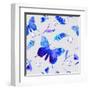 Vector Floral Watercolor Texture Pattern with Butterflies.Watercolor Floral Pattern.Blue Flowers Pa-GalinaL-Framed Art Print