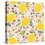 Vector Flower and Lemon Seamless Pattern-Nadydy-Stretched Canvas