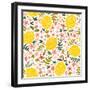 Vector Flower and Lemon Seamless Pattern-Nadydy-Framed Photographic Print