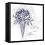 Vector Flowers in Waffle Cone. Bouquet of Peonies. Use this Illustration in Your Design.-Innakote-Framed Stretched Canvas