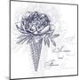 Vector Flowers in Waffle Cone. Bouquet of Peonies. Use this Illustration in Your Design.-Innakote-Mounted Art Print