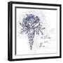 Vector Flowers in Waffle Cone. Bouquet of Peonies. Use this Illustration in Your Design.-Innakote-Framed Art Print