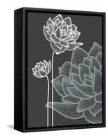 Vector Flowers over Black Background-Danussa-Framed Stretched Canvas