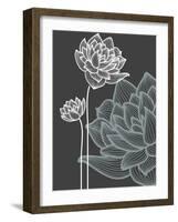 Vector Flowers over Black Background-Danussa-Framed Art Print