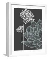 Vector Flowers over Black Background-Danussa-Framed Art Print