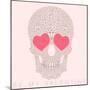 Vector Funny, Candy, Brown Skull with Heart Eyes, Diamonds, Brilliants. Love and Valentine's Day-karnoff-Mounted Premium Giclee Print