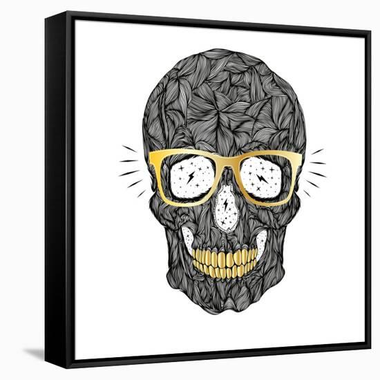 Vector Funny, Candy Skull-karnoff-Framed Stretched Canvas