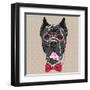 Vector Funny Cartoon Hipster Dog Cane Corso-kavalenkava volha-Framed Art Print