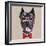 Vector Funny Cartoon Hipster Dog Cane Corso-kavalenkava volha-Framed Art Print