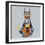 Vector Funny Cartoon Hipster Dog Doberman Pinscher Breed-kavalenkava volha-Framed Art Print