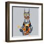 Vector Funny Cartoon Hipster Dog Doberman Pinscher Breed-kavalenkava volha-Framed Art Print