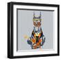 Vector Funny Cartoon Hipster Dog Doberman Pinscher Breed-kavalenkava volha-Framed Art Print