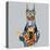 Vector Funny Cartoon Hipster Dog Doberman Pinscher Breed-kavalenkava volha-Stretched Canvas