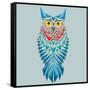 Vector Geometric Owl-Yuriy Borisov-Framed Stretched Canvas