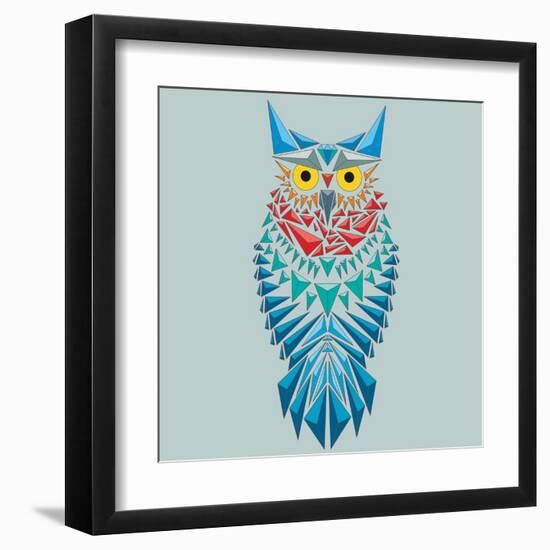 Vector Geometric Owl-Yuriy Borisov-Framed Art Print