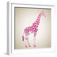 Vector Giraffe Silhouette, Abstract Animal Illustration. Can Be Used for Background, Card, Print Ma-oxanaart-Framed Art Print