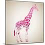 Vector Giraffe Silhouette, Abstract Animal Illustration. Can Be Used for Background, Card, Print Ma-oxanaart-Mounted Art Print