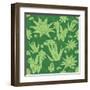 Vector Green Lineart Succulents Seamless Pattern-Oksancia-Framed Art Print