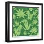 Vector Green Lineart Succulents Seamless Pattern-Oksancia-Framed Art Print