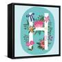 Vector Hand Drawn Floral Monogram with Vintage Amazing Flowers! Letters H Perfect for Backgrounds O-MarushaBelle-Framed Stretched Canvas