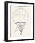 Vector Hand Drawn Ink Pen Illustration of Ancient Air Balloon Flying | Vintage Aerostat Line Art Dr-Mascha Tace-Framed Art Print