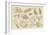 Vector Hand Drawn Meat-bioraven-Framed Art Print