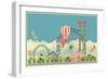 Vector Holiday Background with Carnival and Amusement Park-marrishuanna-Framed Art Print