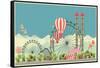 Vector Holiday Background with Carnival and Amusement Park-marrishuanna-Framed Stretched Canvas