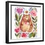 Vector Illustration: Adorable Bear in Watercolor Technique. Beautiful Card with Cute Little Bear.-Molesko Studio-Framed Art Print