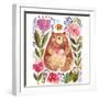 Vector Illustration: Adorable Bear in Watercolor Technique. Beautiful Card with Cute Little Bear.-Molesko Studio-Framed Art Print