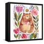 Vector Illustration: Adorable Bear in Watercolor Technique. Beautiful Card with Cute Little Bear.-Molesko Studio-Framed Stretched Canvas