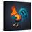 Vector Illustration Bright Rooster on a Black Background. Symbol of 2017 on the Chinese Calendar. I-Fay Francevna-Stretched Canvas