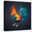 Vector Illustration Bright Rooster on a Black Background. Symbol of 2017 on the Chinese Calendar. I-Fay Francevna-Stretched Canvas