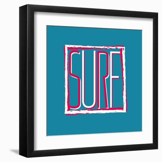 Vector Illustration Californian Surf Sunny Beaches, Design for T-Shirts,Vintage Graphics Design-Artem Kovalenco-Framed Art Print