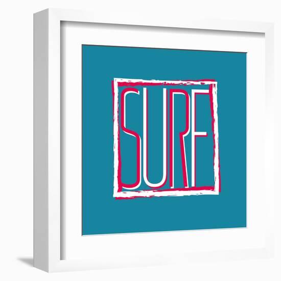 Vector Illustration Californian Surf Sunny Beaches, Design for T-Shirts,Vintage Graphics Design-Artem Kovalenco-Framed Art Print