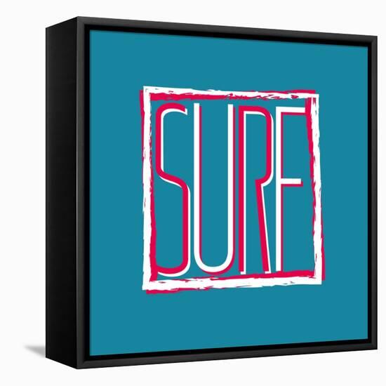 Vector Illustration Californian Surf Sunny Beaches, Design for T-Shirts,Vintage Graphics Design-Artem Kovalenco-Framed Stretched Canvas