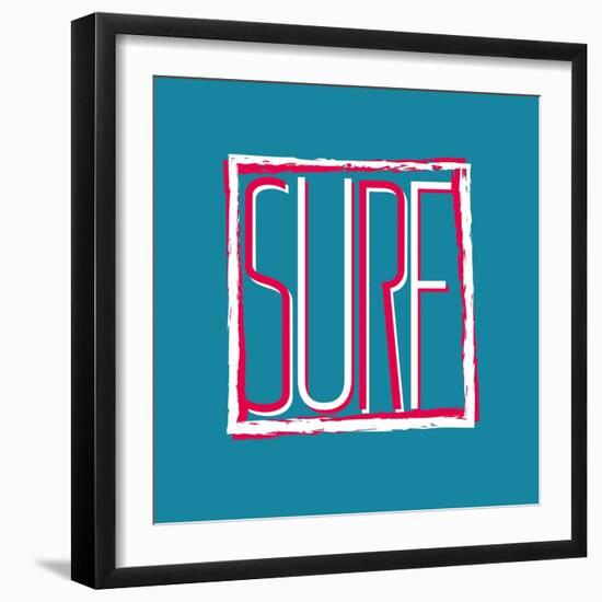 Vector Illustration Californian Surf Sunny Beaches, Design for T-Shirts,Vintage Graphics Design-Artem Kovalenco-Framed Art Print