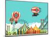 Vector Illustration Carnival Circus Tent on the Nature Seating Area Amusement Park-marrishuanna-Mounted Art Print