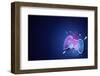 Vector Illustration Neon Future Game Pad Background.-Hase-Hoch-2-Framed Photographic Print