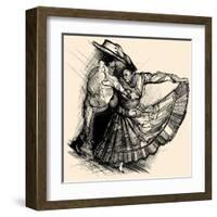 Vector Illustration of a Latino Dance Drawing-isaxar-Framed Art Print