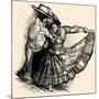 Vector Illustration of a Latino Dance Drawing-isaxar-Mounted Art Print