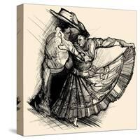 Vector Illustration of a Latino Dance Drawing-isaxar-Stretched Canvas
