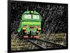 Vector Illustration of a Russian Train in Rain at Night-Robert Adrian Hillman-Framed Premium Giclee Print