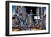 Vector Illustration of a Street in New York City at Night-isaxar-Framed Art Print